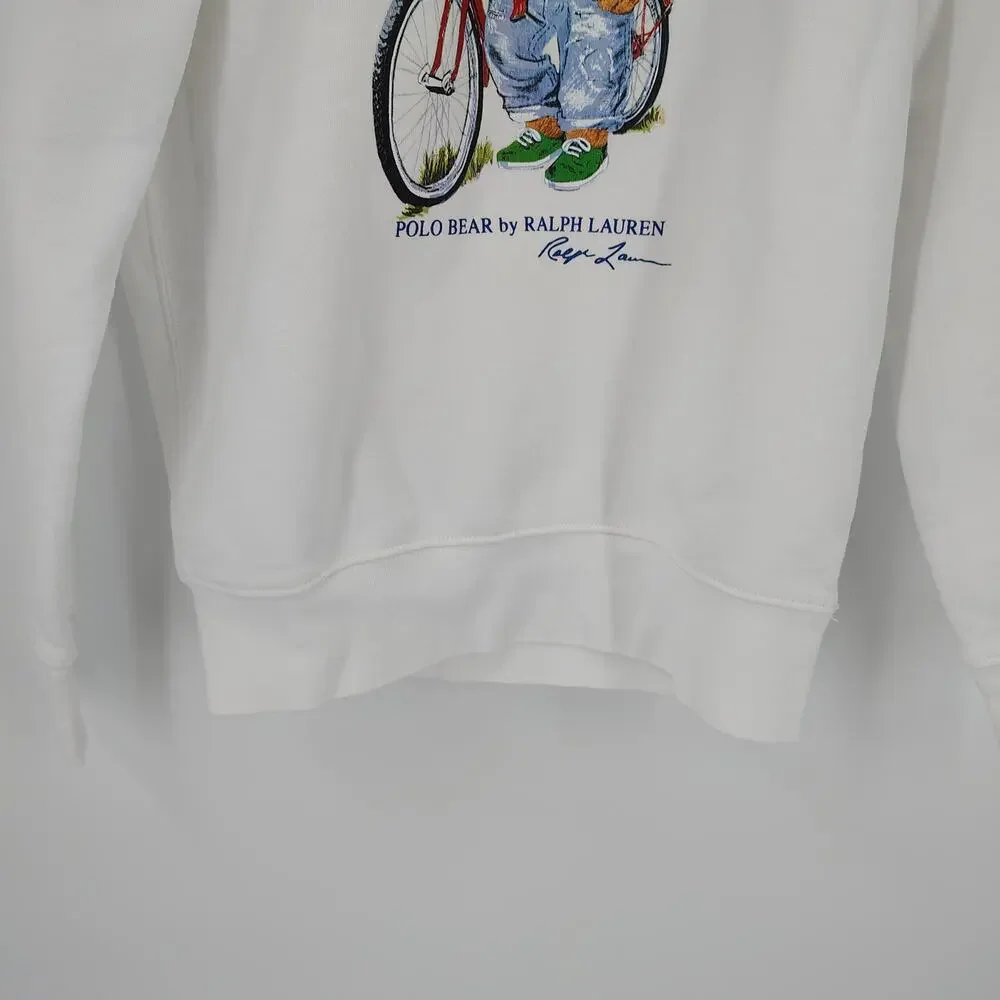 Polo Ralph Lauren Polo Bear Summer Bear Fleece Sweatshirt White NWT S